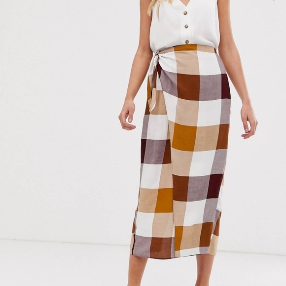 Plaid wrap Autom ASOS skirt - Picture 1 of 7